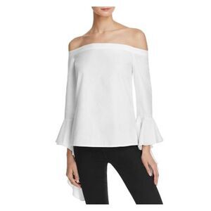 NWT MLM LABEL Womens White Bell Sleeve Off Shoulder Top XS